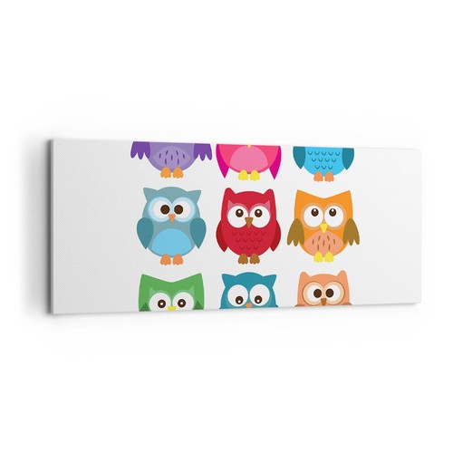 Quadro tela 100x40cm owls - su,