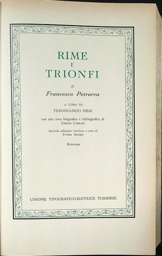 Rime trionfi petrarca - rime,