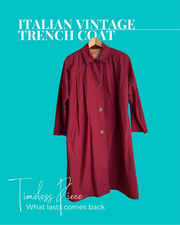Vintage Burgundy Trench Coat
