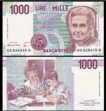 Italy 1000 Lire 1990 P 114 c