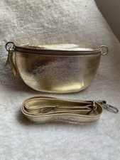 Marsupio Donna Vera Pelle  borsellino sac tracolla laminata oro made in italia