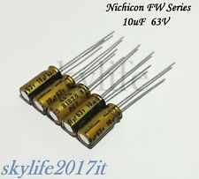 5 pz Condensatori elettrolitici 10uF 63V NICHICON FW Series Audio Hi-fi