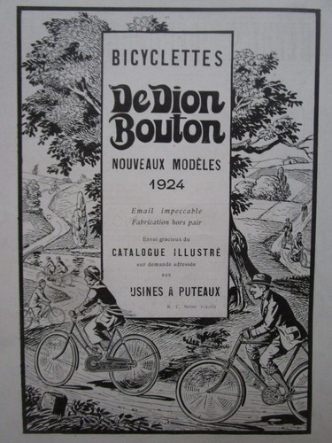 1924 pub bicyclette dion - bicyclette,