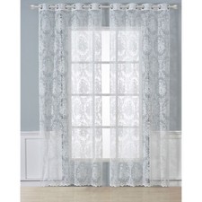 1 tenda di pizzo motivo fiori pizzo ricamo garza, camera da letto (140x290cm)