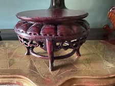 Base Cinese In Legno Intagliato 