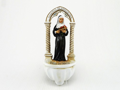 Acquasantiera con santa rita - acquasantiera,