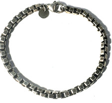Lotto bracciale catena scatola veneziana vintage argento sterling TIFFANY & CO. 7,5"