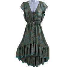VTG 100% Silk L High Low Midi