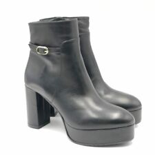 ALBANO - STIVALETTO DA DONNA  IN PELLE CON TACCO ALTO E PLATEAU 2571 NERO