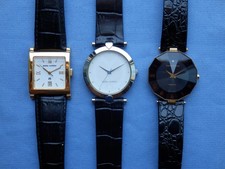 Mila Schon Charles Vogele 3 Quartz Lot  Stainless Steel Gold Plated  Working