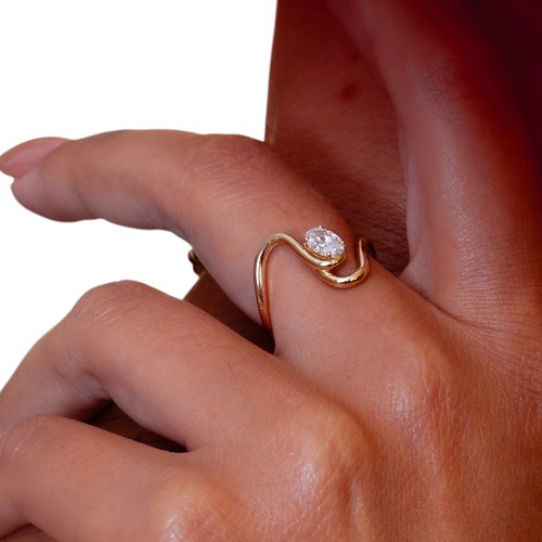 Anello solitario diamante - , igi