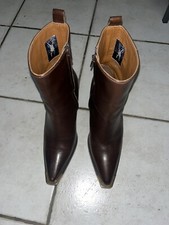 stivaletti donna Texani Con Tacco Color Marrone Cioccolato 