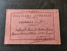 Tessera Teatro Politeama Livornese Marco Tonci Ottieni Della Ciaja Sin. Livorno