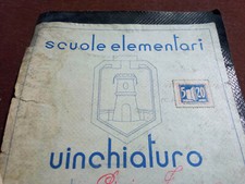 Vecchio quaderno SCUOLE ELEMENTARI VINCHIATURO con stemma comunale e bollo