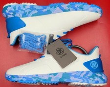 Scarpe da golf mimetiche G/FORE G4 MG4+ taglia US 10,5 uomo bianche Cielo blu nuove con etichette 