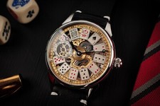 OROLOGIO DA CASINÒ orologio da poker orologio scheletro orologio fatto a mano gioco d'azzardo regalo per marito