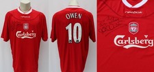 Maglia Vincitori Coppa di Lega Liverpool 2002-03 firmata Michael Owen n.10 + COA