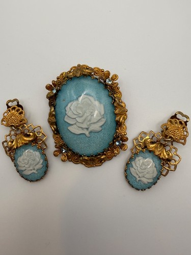 Set orecchini spilla - , cammeo