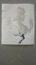 Adesivo cavallino ferrari argento cromo sticker reflective specchio silver 1pz 