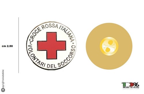 Spilla croce rossa - spilla, italiana