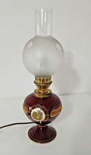 Antica Lampada Lume da Tavolo in Porcellana Ceramica Vintage 40 cm Rosso