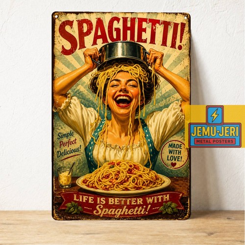 Insegna latta poster - poster, spaghetti