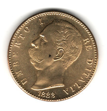 100 LIRE ORO - UMBERTO  I°