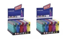 ACCENDINI PROF ELETTRONICO SCATTO COLORATI RICARICABILI BOX CONFEZIONE 100 PEZZI