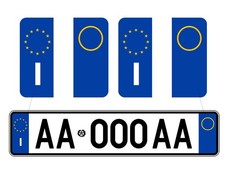 4 Adesivi targa Auto Italiana