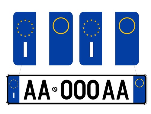 Adesivi targa auto italiana - targa,