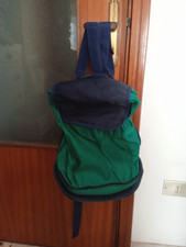 Zaino verde e blu reversibile in marsupio uomo