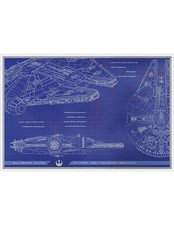 MILLENNIUM FALCON BLUEPRINTS Star Wars 1 oz lamina d'argento 2 $ nuovo 2025