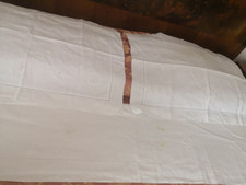 Lenzuolo Stupendo antico  matrimoniale  Puro Lino con  Ricamo A Mano Con Federe