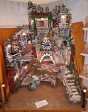 Presepe in sughero e legno con luci fontana fuoco per pastori Terracotta 8-10 cm