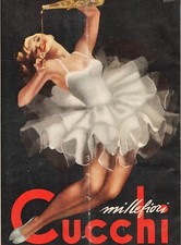 PUBBLICITA 1948 LIQUORE MILLEFIORI CUCCHI GINO BOCCASILE BALLERINA ELEGANZA