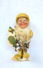 NANO GNOMO BABBO NATALE ADDOBBO ALBERO DI NATALE VINTAGE 1940 DECORAZIONE