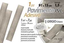 PAVIMENTO PVC Parquet ADESIVO PIASTRELLE CASA UFFICIO GRIGIO CHIARO 91*15cm