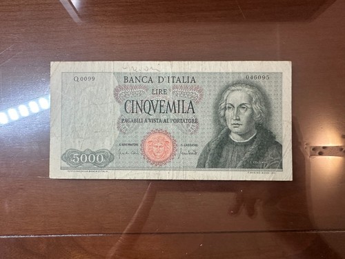 Banconota lire 5000 colombo - lire,
