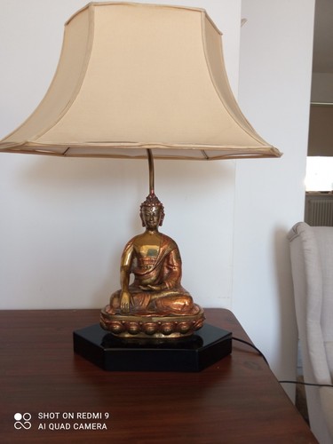 Lampada budda bronzo massiccio - budda,