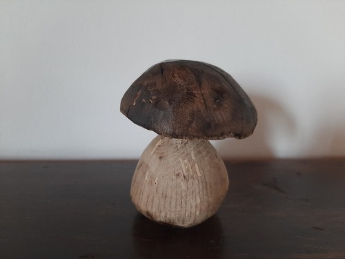 Fungo legno fatto mano - fungo, in