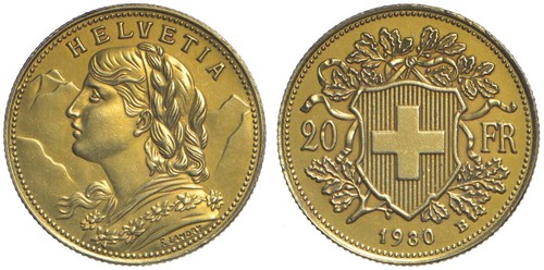 Svizzera marengo 20 franchi - -,