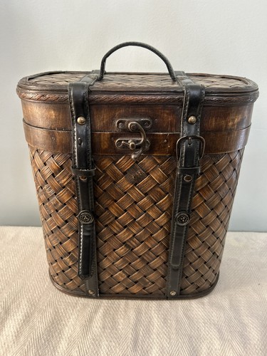 Cestino baule ovale legno - baule,