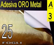25 FF A3 42X29,7 ADESIVO ALLUMINIO ORO ETICHETTE STAMPANTE LASER PLOTTER