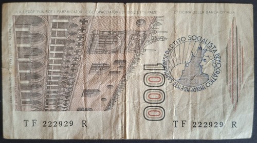 Italia banconota lire 1000 - lire,