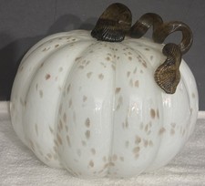ZUCCA VETRO DI MURANO SOFFIATO A MANO GRANDE 8X9” COLORI CAFFÈ E CREMA PEZZO STRAORDINARIO!