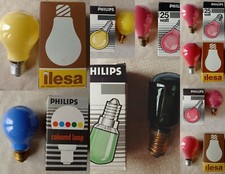 LAMPADINE A INCANDESCENZA COLORATE NUOVE 15W 25W goccia sfera E14 E27 rossa