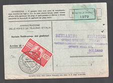 AVVISO DI RICEVIMENTO ATTI GIUDIZIARI 100 DEMOCRATICA ISOLATO CHIUSA BOLZANO