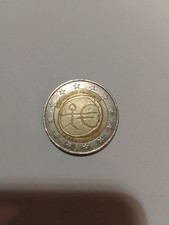 Rara moneta  2 Euro francese Anniversario UEM con Omino Stilizzato Sul Retro