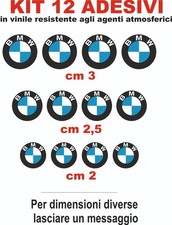 adesivi BMW vinile prespaziati  12 pz  per auto moto caschi misure 2- 2,5-3 cm