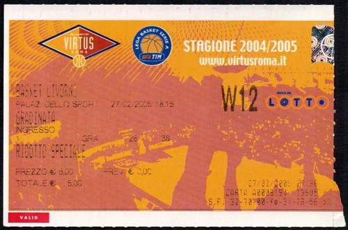 Ticket virtus roma - vs, basket
